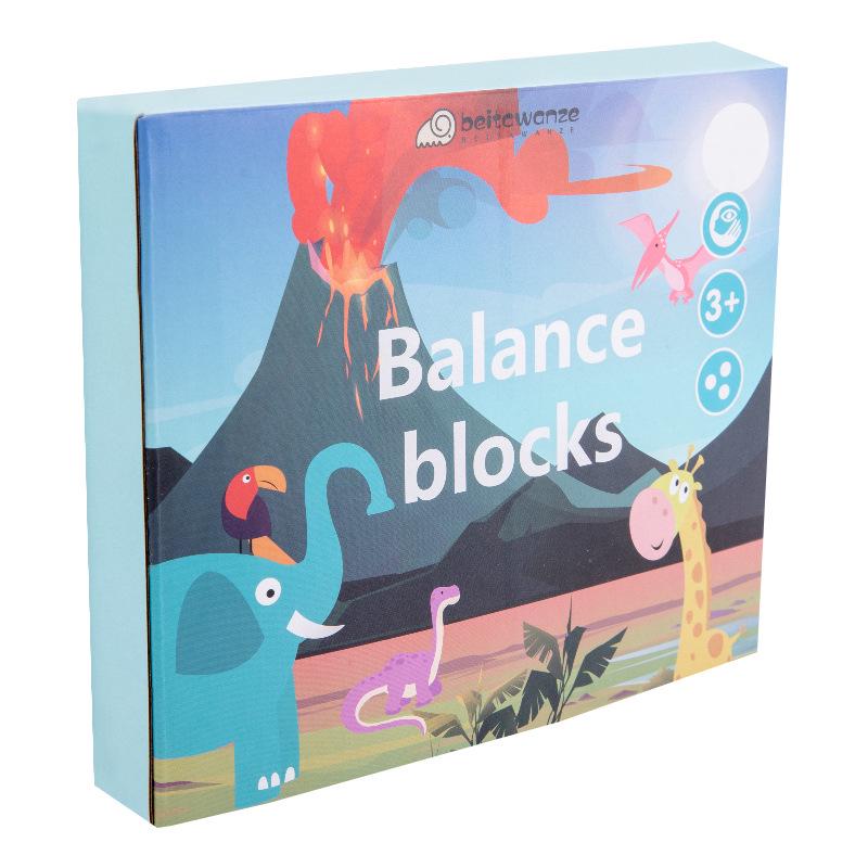 Dinosaur Balance Boat: Wooden Stacking Blocks for Early Learning & Intellectual Development