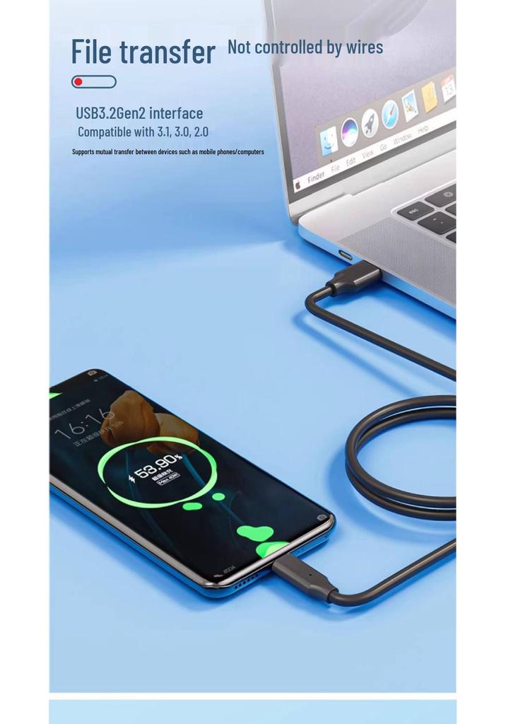 Кабель данных USB 3.2 на Type-C Gen 2 для мобильных накопителей и подключения iPad/телефона к компьютеру
