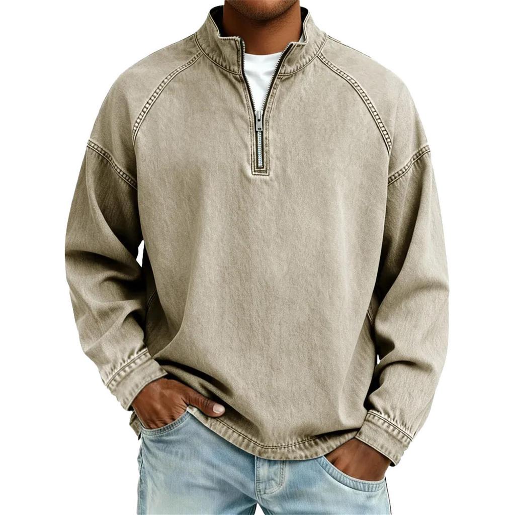 Мужская толстовка с капюшоном на молнии с вареным эффектом, с рукавами реглан, Весна/Осень 2026