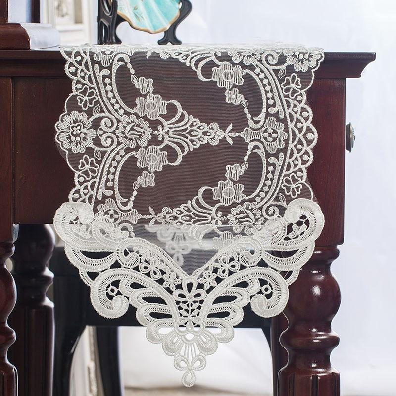 Изысканный тюль кружево вышитый дорожка для стола коврики флаг европейский стиль настольная подставка бордадо рождественское свадебное украшение