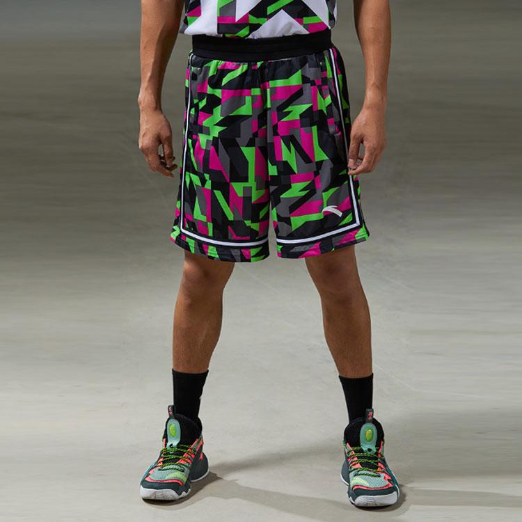 Anta Цветные блоки дышащий баскетбольный свитер и шорты комплект мужской спортивной одежды многоцветный 152021202-4