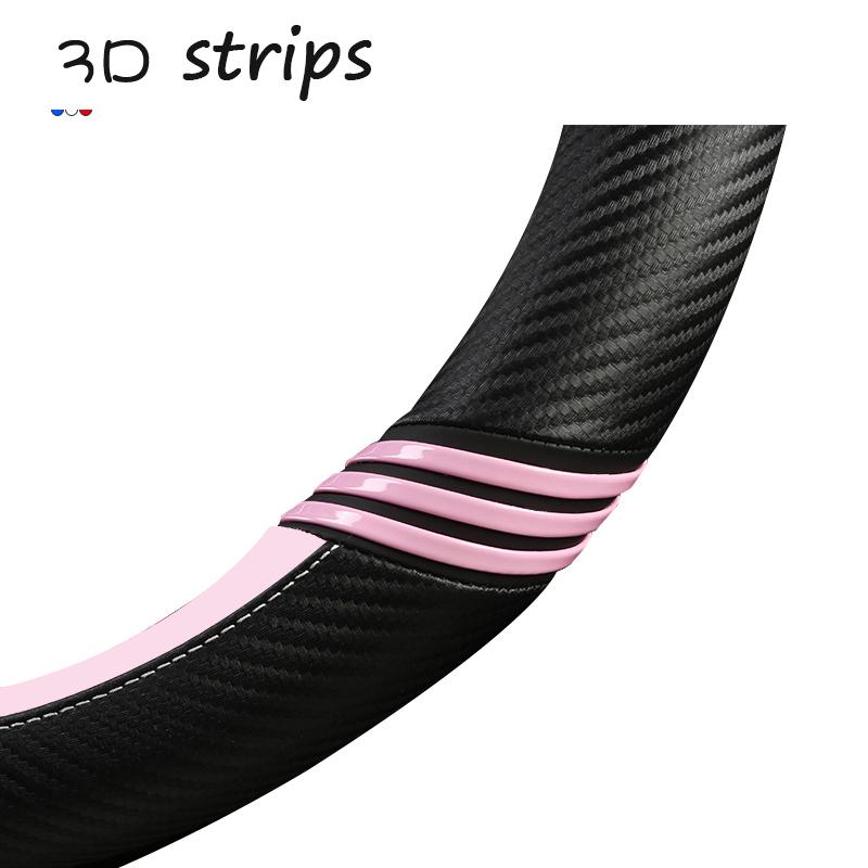 Чехол на руль автомобиля для Peugeot 208 e208 2022, милый чехол из углеродного волокна из искусственной кожи для девочек, автоаксессуары для интерьера