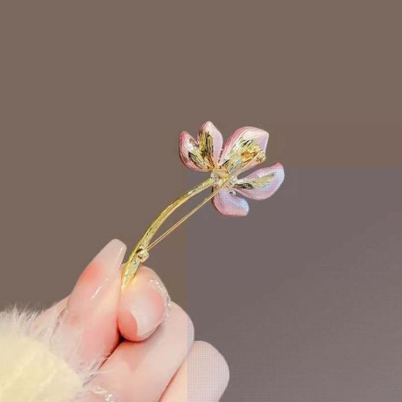 Модная Изысканная Брошь Цветок Лотоса для Женщин Девушек Элегантные Значки Цветок Лотоса Креативные Булавки с Характером Аксессуары для Одежды