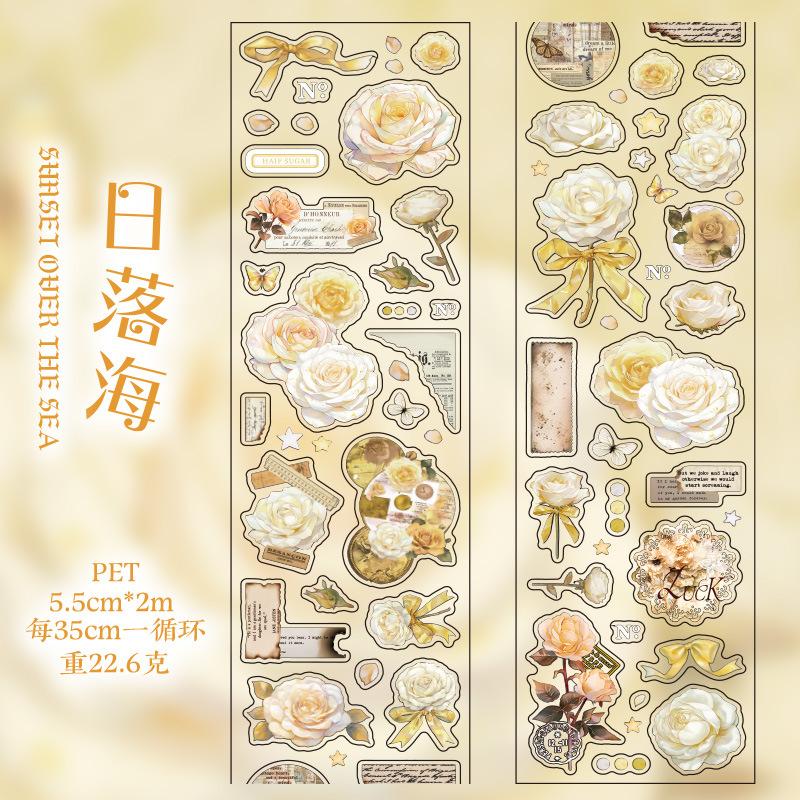 1pcs/1lot Scrapbooking Stickers Decorative Adhesive Tapes Rose Island Pet Japanese Stickers