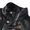 Men's Sheepskin Goose Down Stand Collar Leather Jacket