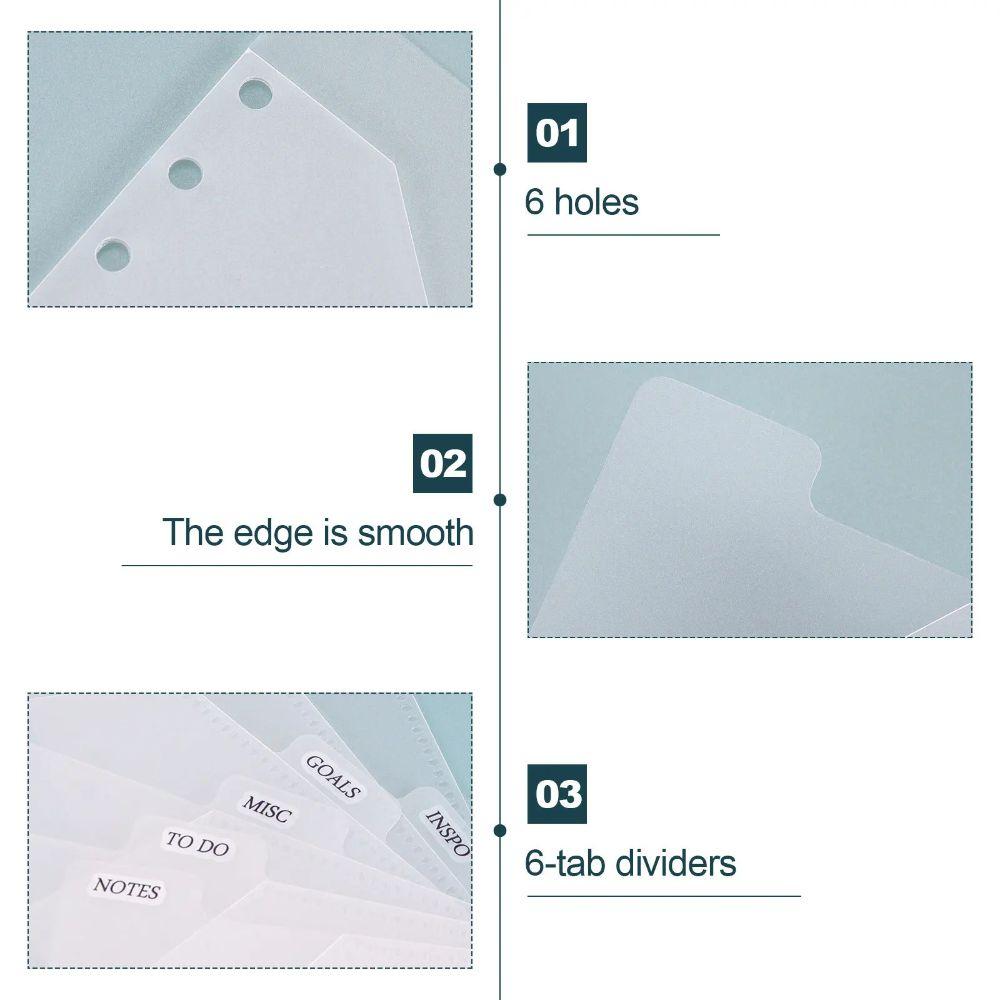 5pcs PP Binder Folders Inner Page 6 Hole Loose Leaf Inside Paper Star Chasing Supplies