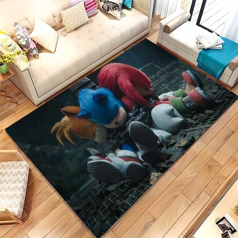 Retro S-Sonic Cartoon Games Living Room Non-Slip Area Rug Soft Carpet for Bedroom Kids Playroom Sofa,Home Decor Doormat Gift