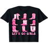 Girls Western Cowgirls Boot Bachelorette Party T-Shirt