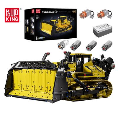 MOULD KING 17049 Технический автомобиль, игрушки, моторизованный бульдозер PR766, строительный блок, модель грузовика, детский рождественский подарок