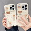 Three-dimensional Polka Dot Cartoon Bear Suitable for Apple 16promax Mobile Phone Case IPhone 15 Silicone 14/13 Women
