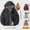 M-8xL Autumn/Winter Men's Hooded Plus-Size Velvet Jacket; Thick Warm Outdoor Mountain Series