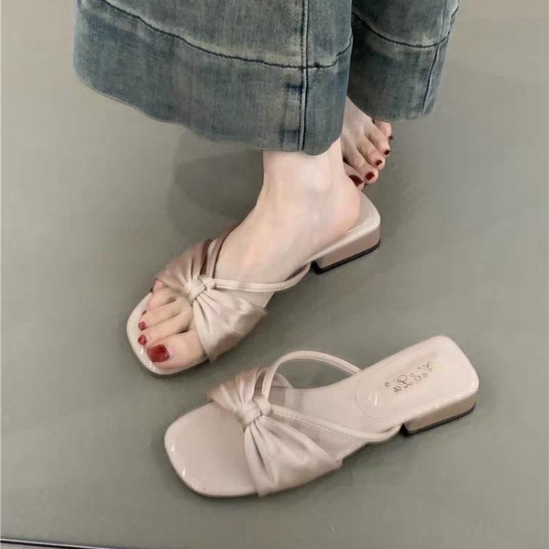 Туфли-бантики на массивной подошве, летние, новые, сексуальные, на высоком каблуке, женские тапочки, сандалии, дизайнерские шлепанцы, с открытым носком, вечерние туфли-лодочки, шлепанцы, zapatos mujer