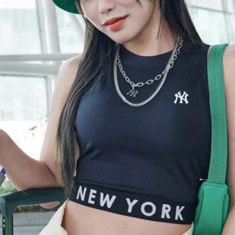 Новые женские майки с базовым логотипом MLB, черные 3FTK08023-50BKS