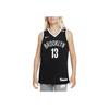 Детский свитер Brooklyn Nets Icon Edition с буквенным принтом и V-образным вырезом, повседневный спортивный детский топ, черный DQ5400-010