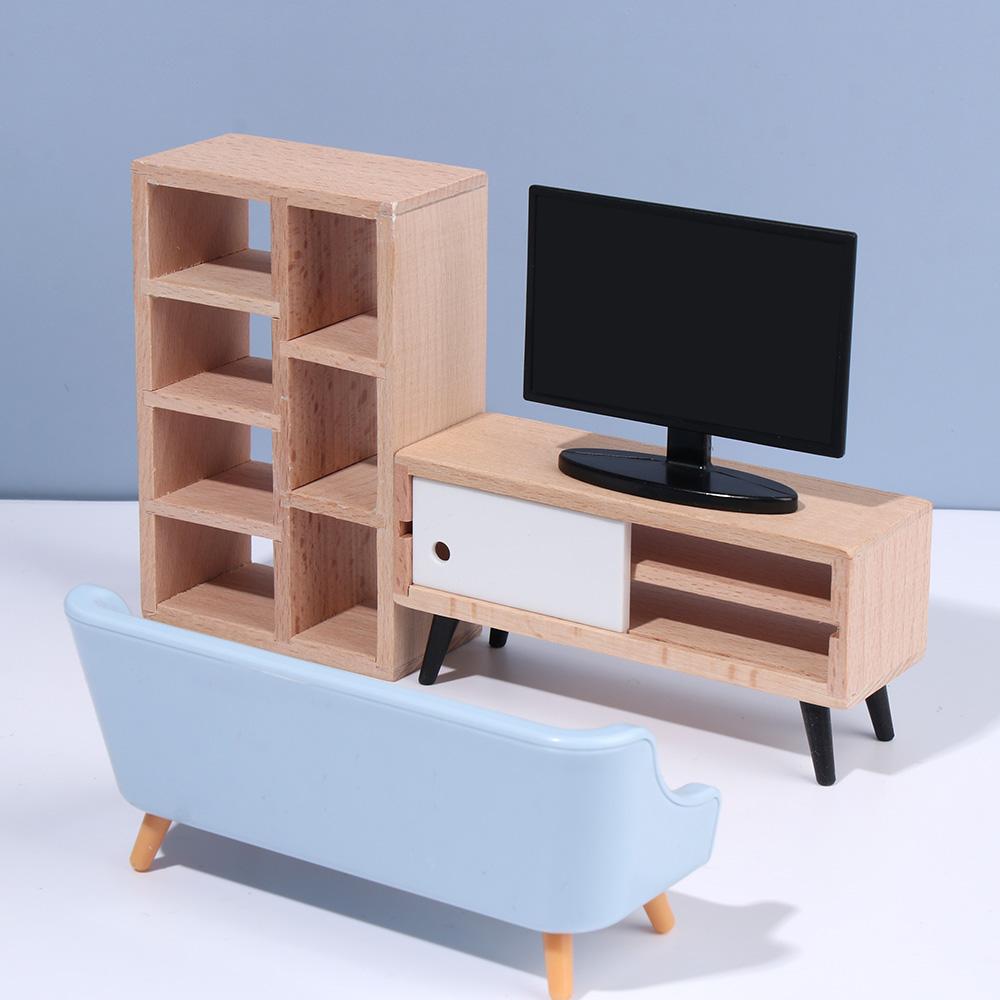 Model Dolls Accessories Dollhouse Miniature Furniture TV Cabinet Mini Furnishing Sofa Bed Wardrobe