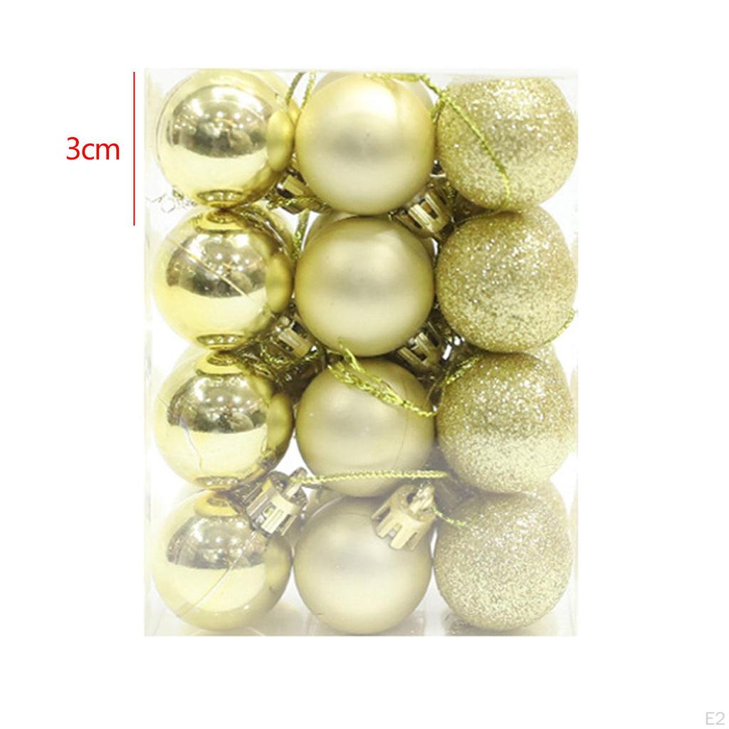 24 шт., рождественские шары, украшения, елочные подвесные украшения, набор рождественских украшений для