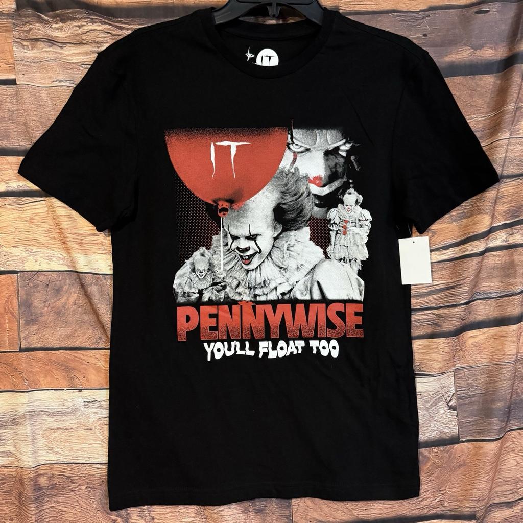 Pennywise IT Clown "You'll Float Too" Horror Movie Halloween Graphic S Unisex T-Shirt