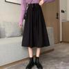 Винтажная женская юбка трапециевидного силуэта с высокой талией, эластичная плиссированная юбка средней длины на шнуровке, весна и осень