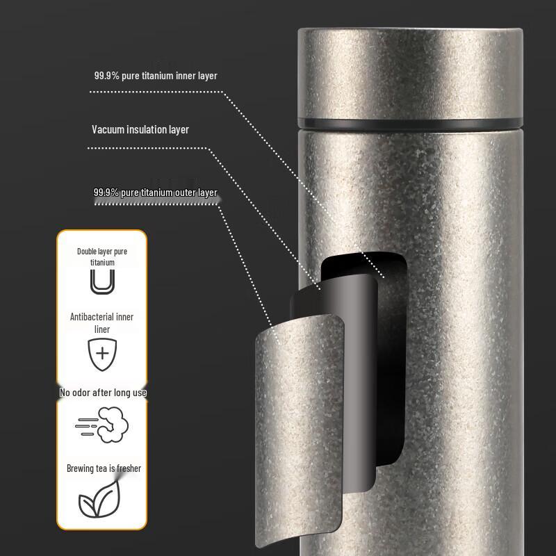 Amos Pure Titanium Insulated Water Bottle