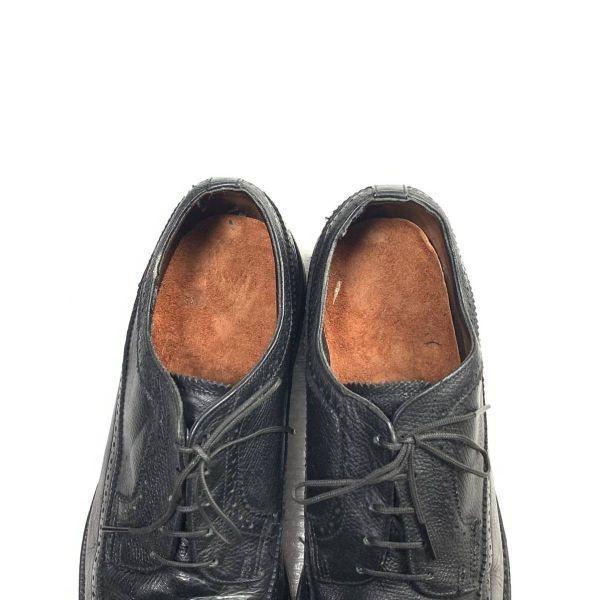 70s 80s Vintage Department Store Model Size 9D 26.5 27.0cm Long Wingtip American Full Brogue Black(USED)