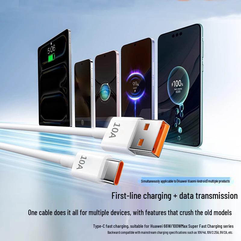 Высококачественный кабель данных Type-C 10A для Honor Huawei 6A - Сверхбыстрый USB-кабель для зарядки