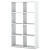 White bookcase organizer 8 spacious wooden shelves for toys