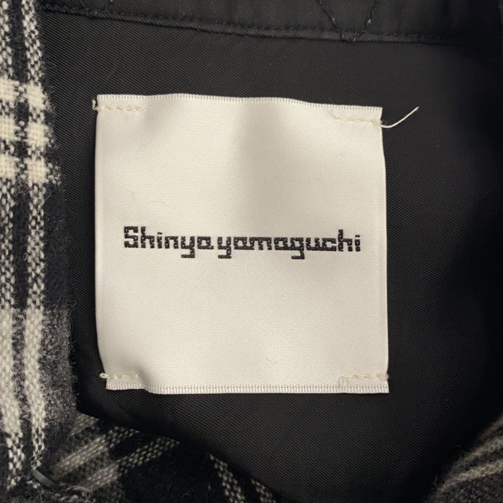 Shinya yamaguchi Сделано в Японии Смесь шерсти Рубашка в клетку с длинным рукавом Мужская Б/У