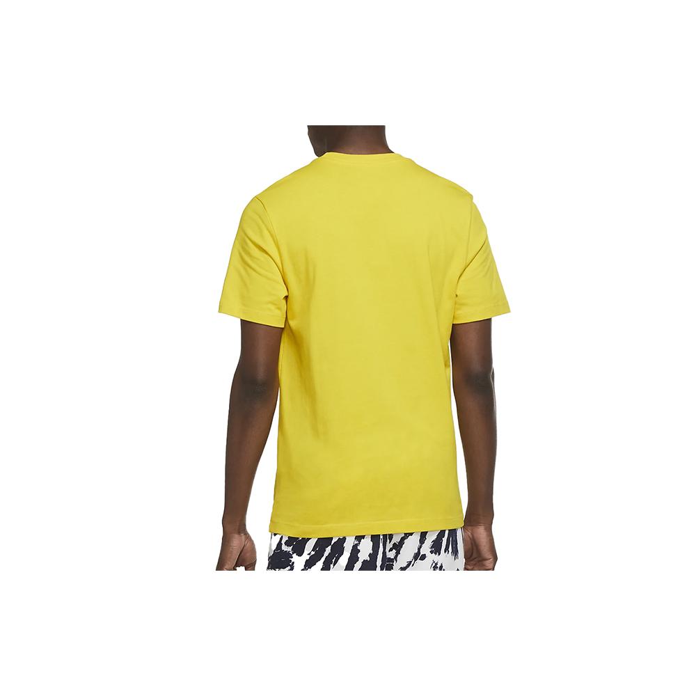 Nike T Shirts Men's Yellow Crew Neck Moderate Straight Fit CV2111-735