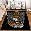 Harley-Davidson Eagle Design Carpet Home Decor Black Orange Rug Suitable for use as an anti-slip for living room bedroom sofas