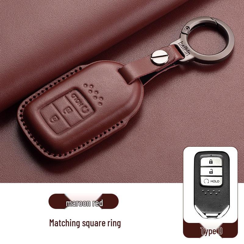 Stylish Key Cover for Eleventh Gen Civic, New CR-V, Accord, XR-V, Crown, HR-V, Xingge, and Haoying - Brown