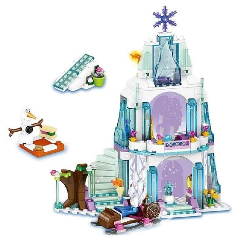 Frozen Dream Princess Elsa Ice Castle Princess Magic Castle Set Building Blocks Gift Toys