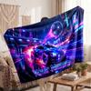 Rocket League Personalized Flannel Blanket, Custom Printed Text Name, Warm Soft Blanket For Couch Bed