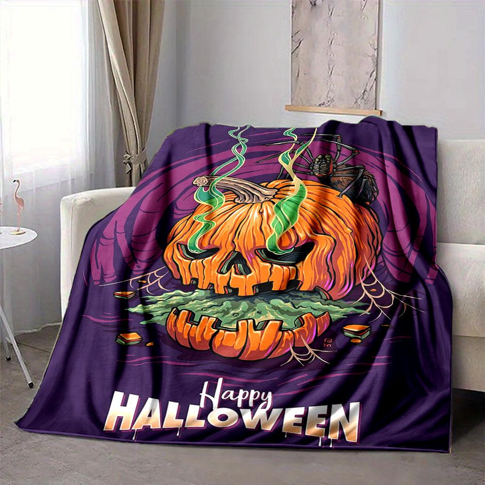 1PC Halloween Pumpkin Blanket, Throw For Sofa, Bed, Travel, Printing Blanket With Soft And Warm Fabric yy250918188