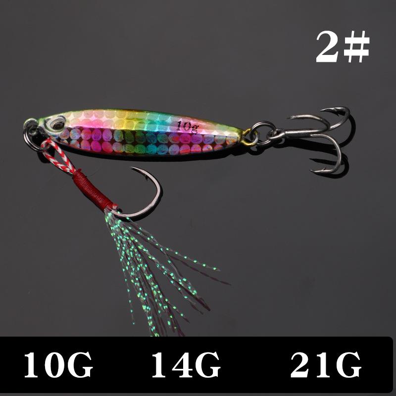 Длинная чугунная пластина Рыболовная приманка с двойным крючком для пресноводной и морской рыбалки