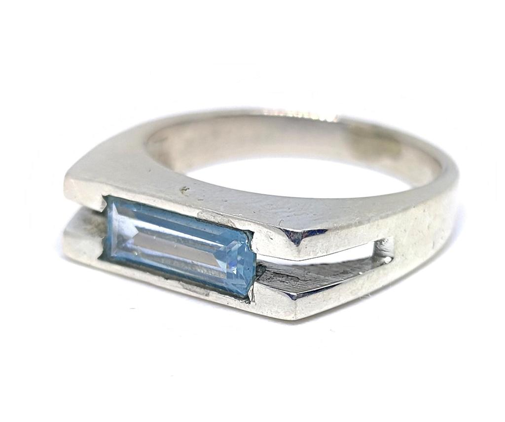 Кольцо-печатка с аквамарином, мужское женское кольцо, стерлинговое серебро 925 пробы, кольцо с драгоценным камнем, ювелирные изделия ручной работы, подарок партнеру