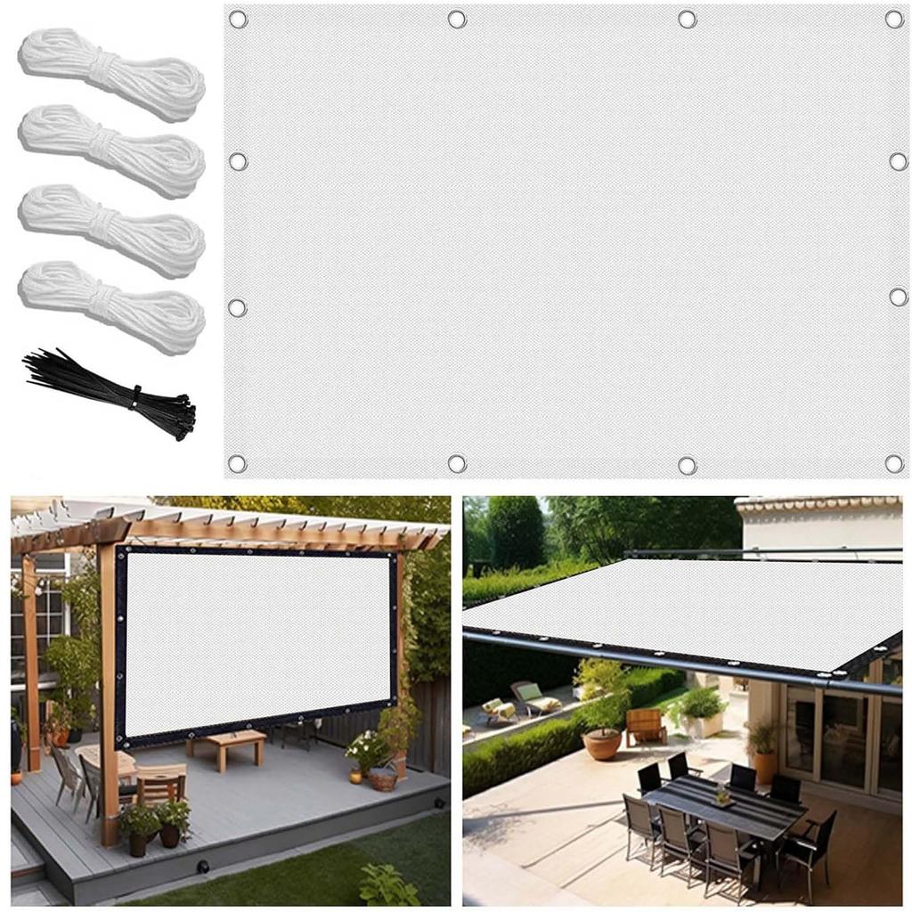 Навес на заказ с люверсами. Холст 3 х 3 м с люверсами разных цветов, теневая сетка, включая монтажные веревки, водонепроницаемая для сада.