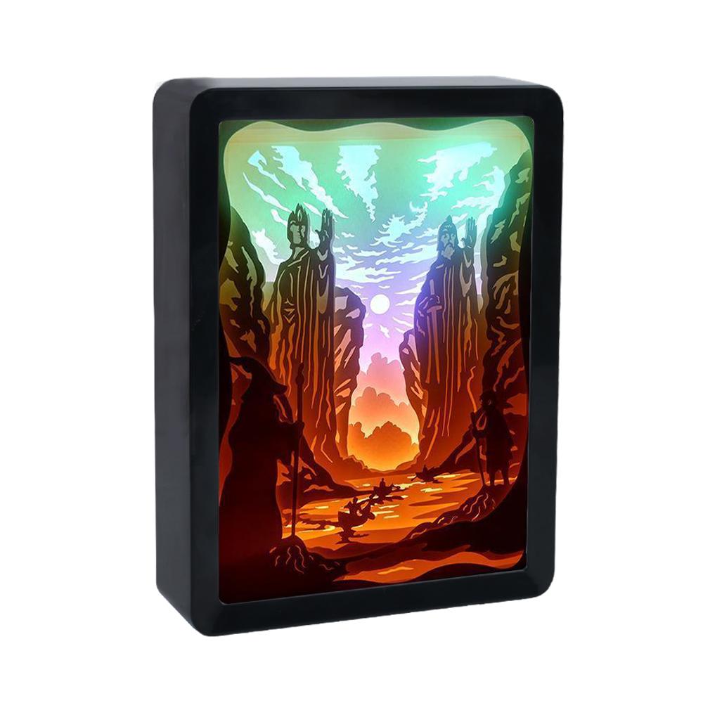 Аниме световой короб 3D светодиодный ночник принцесса Diy вырезанная из бумаги теневая коробка световая рамка картина атмосфера свет декор комнаты детский подарок