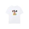 Fila American Vintage Illustration Print Crew Neck Casual Short Sleeve Drop Shoulder T-Shirt Women T-Shirt White F11W329107F-WT