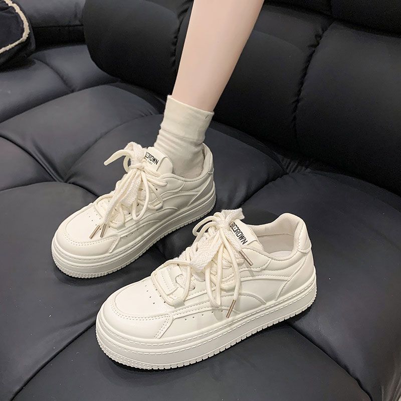 Туфли на платформе fufu Milk белые, студенческие, весна 2024, новые японские универсальные повседневные спортивные туфли для сноуборда ins tide