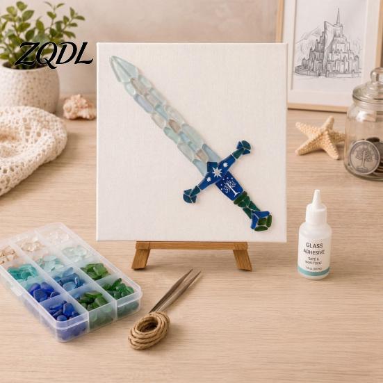 Handmade Decorative Ornaments DIY Mosaic Art Kit, Fantasy Circular Door Tile Craft Thoughtful Holiday Gift Sets Sea Glass Kit for Adults Beginners,
