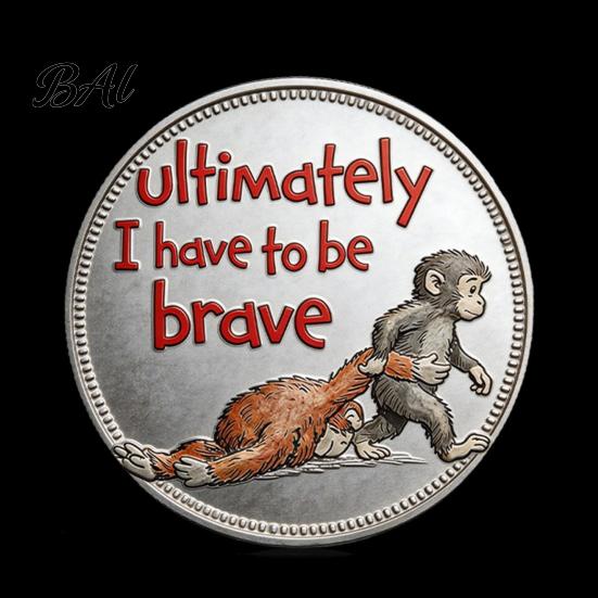 Encouragement Token Emotional Support Coin Inspirational Monkey Challenge Pocket Double?Sided Collectible for Friends Family Motivation Keepsake