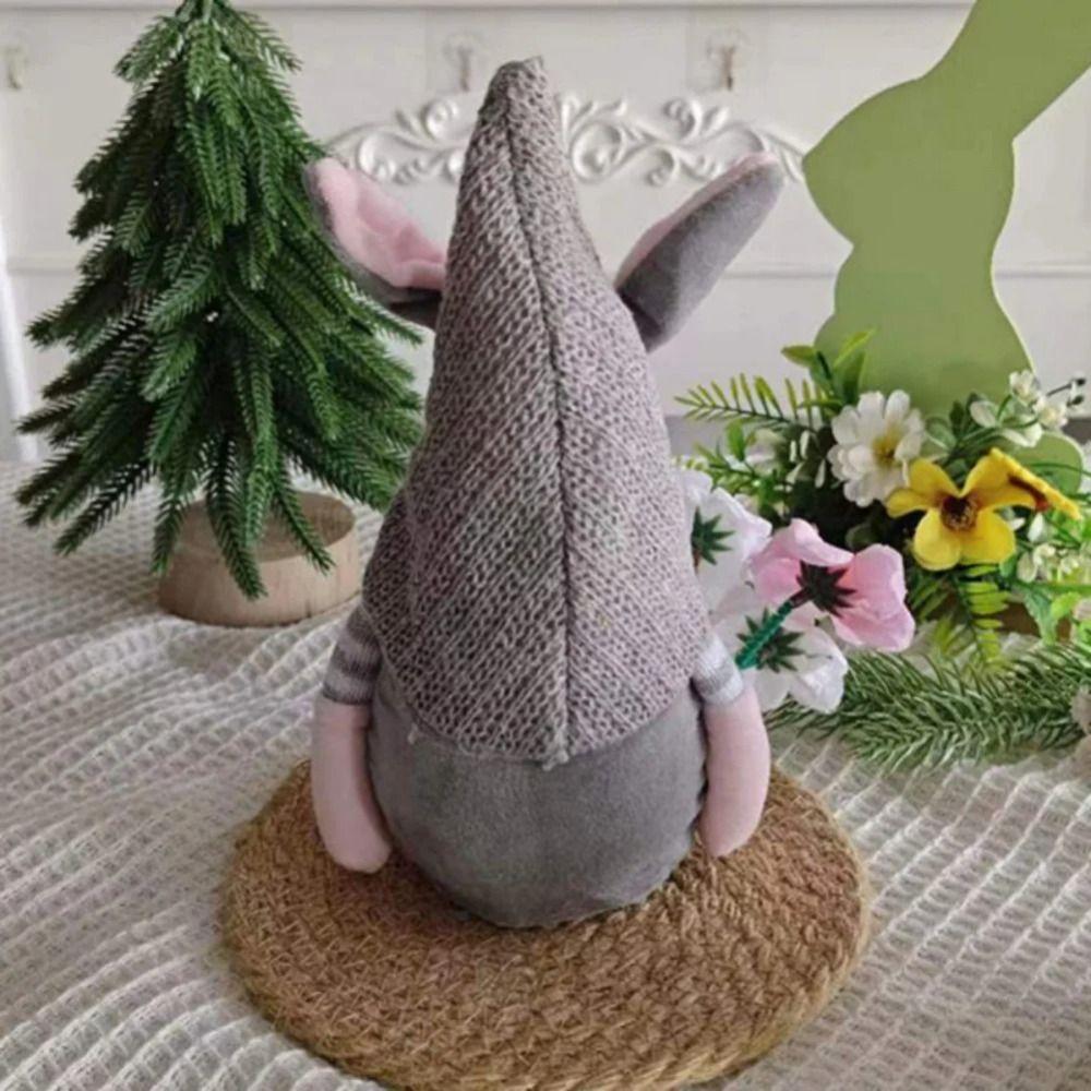 Kawaii Easter Faceless Dwarf Doll Mini Gnome Rabbit Doll Flower Easter Decoration  Home