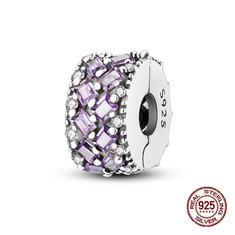 Fashion 100% 925 Sterling Silver Colorful Zircon Stars Moon Separator Charms Bead Fit Original Bracelet Fine DIY Jewelry