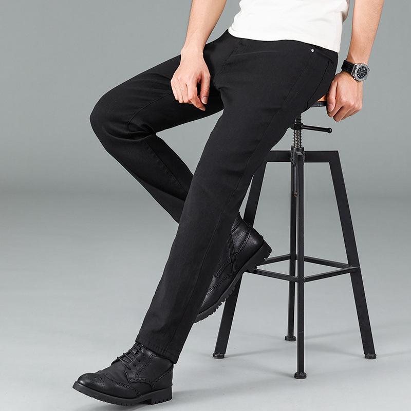 Мужские джинсы прямого кроя Slim Fit - Эластичные, Универсальные, Износостойкие, Повседневные деловые брюки для весны и осени