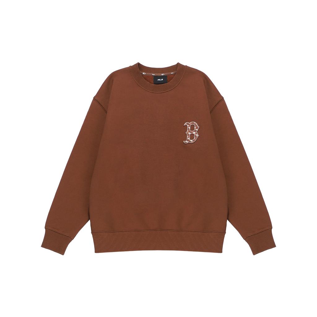 MLB Boston Red Sox FW22 Vintage Floral Crewneck Loose Sports Sweatshirt Unisex sweatshirt Dark-Brown 3AMTM0624-43BRD