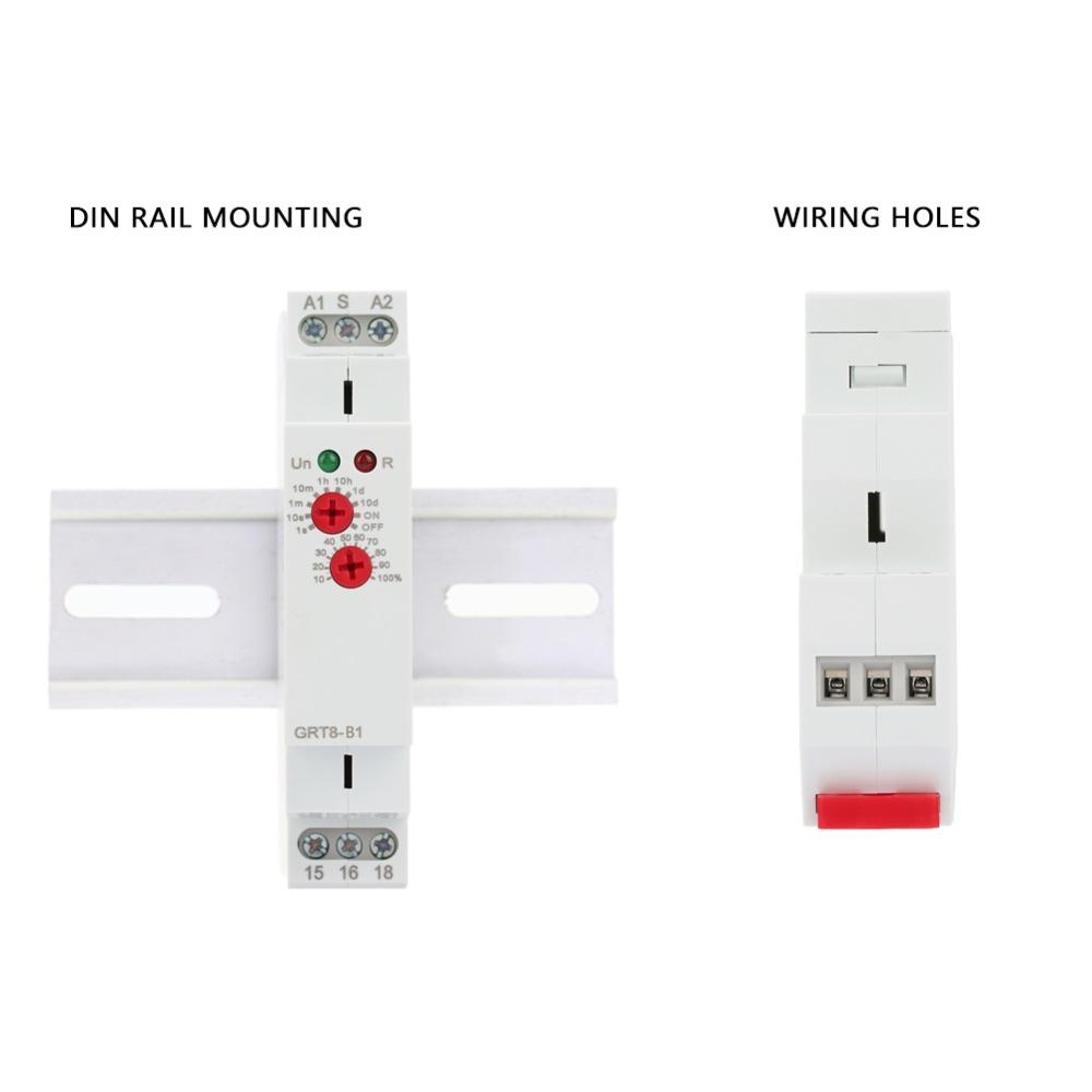 GRT8-B1 Off Delay Time Relay AC 230V Adjustable Delay Off Delay Relay Mini Size Power Off Delay Relay Power Management