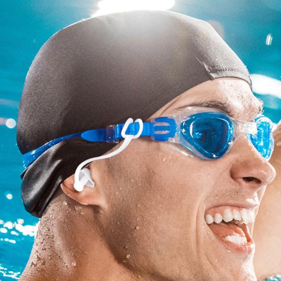 Силиконовые беруши для плавания с защитой от потери, шнурованные беруши, крепятся к очкам для плавания для подводного плавания и водных видов спорта