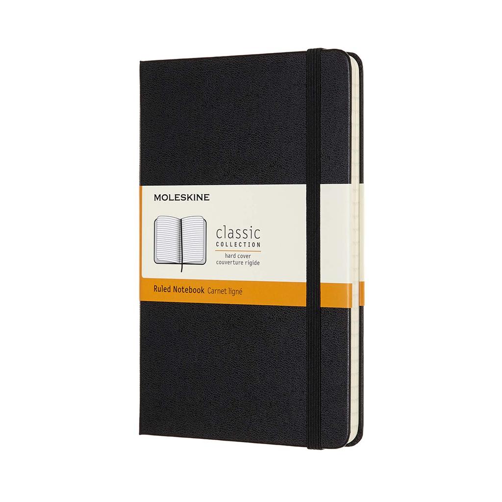 Moleskine Classic Medium Horizontally QP050 Notebook, Hardcover, Size, Black, Ruled,