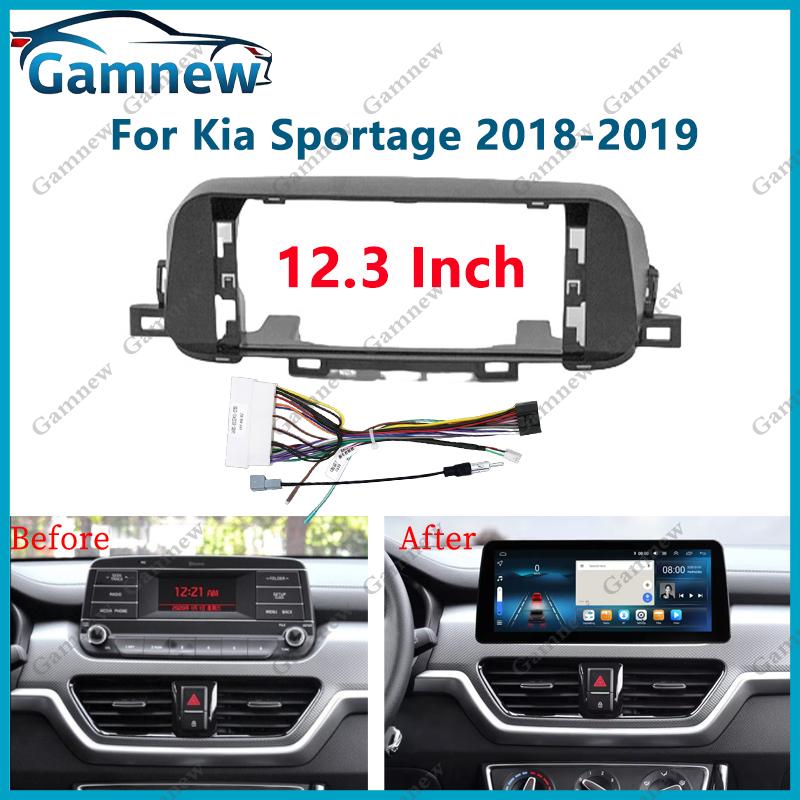 12.3 Inch Car Frame Fascia Adapter Canbus Box Decoder Android Radio Audio Dash Fitting Panel Kit For Kia Sportage 2018-2019