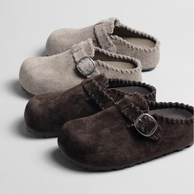 Судинг Дом! Baotou драг 5см версия на высокой подошве матовая кожа Birken полушлепанцы женские ленивые на одной педали 2025 новая модель